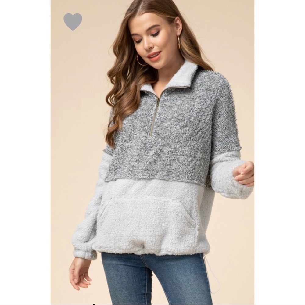 Maggie Two Toned Sheri Pullover - Charcoal - Picture 2 of 7